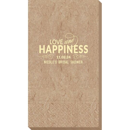 Love and Happiness Scroll Bali Guest Towels
